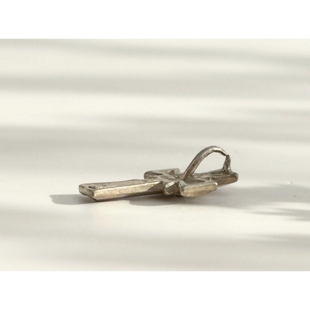 Brutalist Style Cross Sterling Silver 925 Vintage Statement Pendant | Charm - Picture 9 of 12